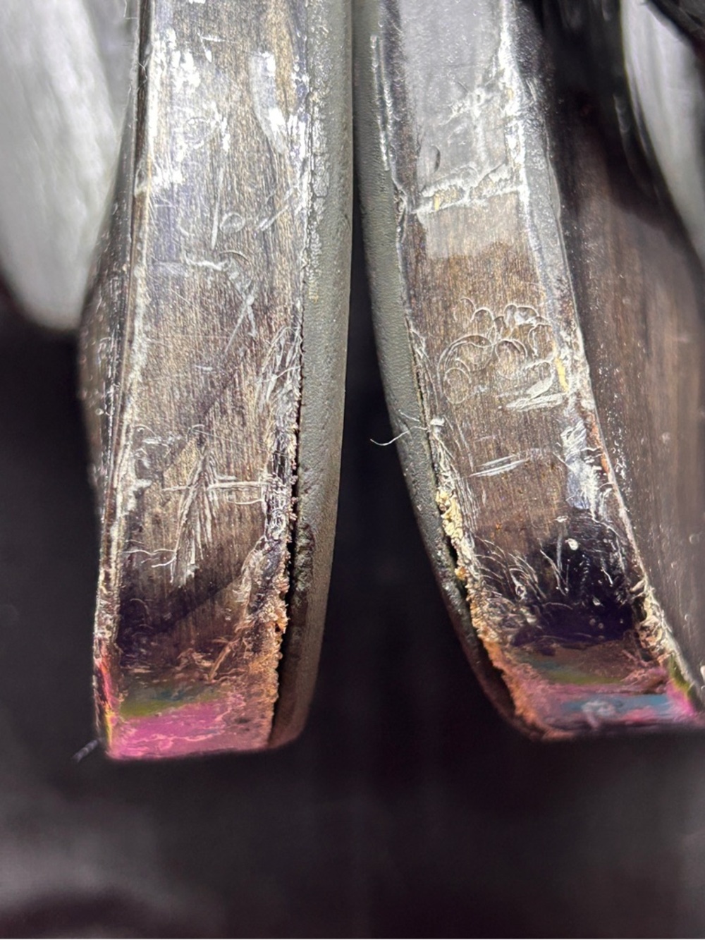 Chanel Wooden Platform Slide Sandals CC Logo Patent Leather Black Size 35 VTG - Picture 9 of 14